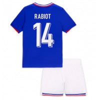 Camisa de Futebol França Adrien Rabiot #14 Equipamento Principal Infantil Europeu 2024 Manga Curta (+ Calças curtas)